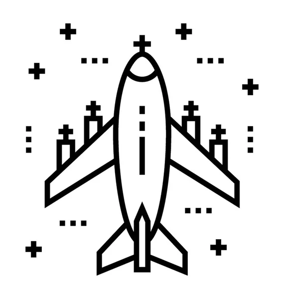 Line Icon Space Rocket — Stock Vector