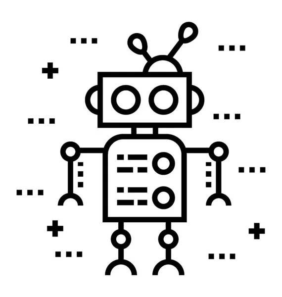 Icône Ligne Robot — Image vectorielle