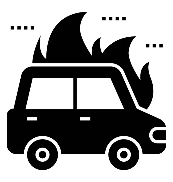 Αυτοκίνητο Φωτιά Γλύφου Εικονίδιο Του Φορέα — Διανυσματικό Αρχείο