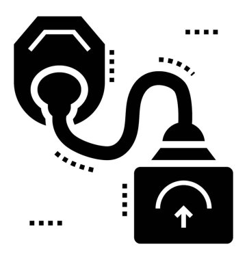 Elektrik kardiyoversiyon makine katı simgesi 