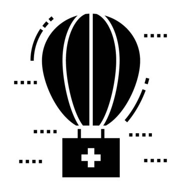 Sıcak hava balonu katı simgesi