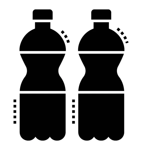 Botellas Agua Icono Vectorial Estilo Glifo — Vector de stock