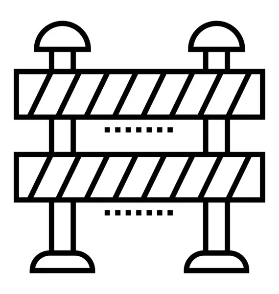 Barrikade Auch Als Baubarriere Bekannt Liniensymbol — Stockvektor