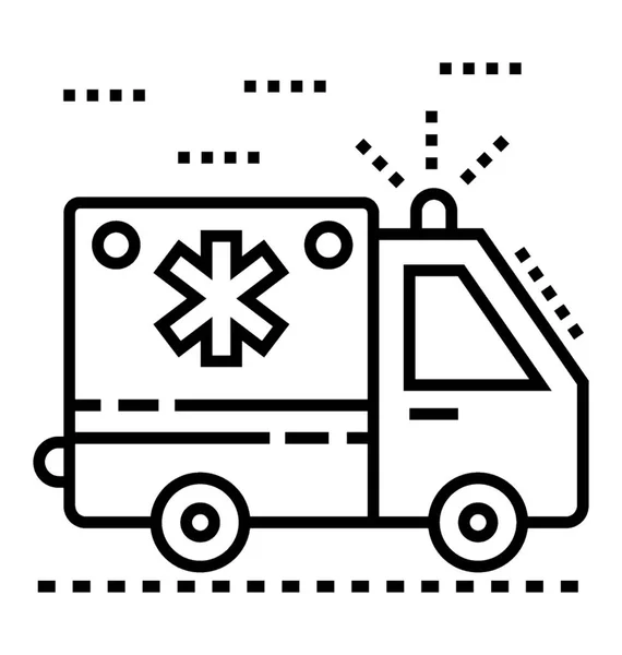 Ambulance Van Line Vector Icon — Stock Vector