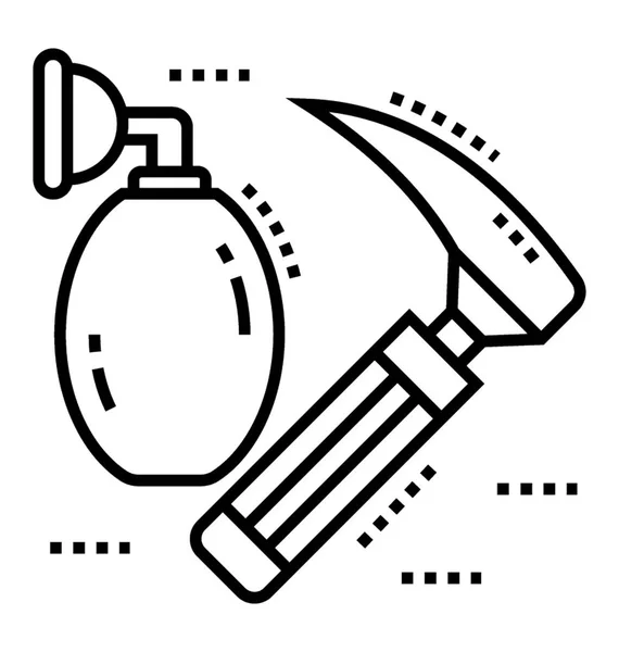 Rescue Tools Lijn Vector Pictogram — Stockvector