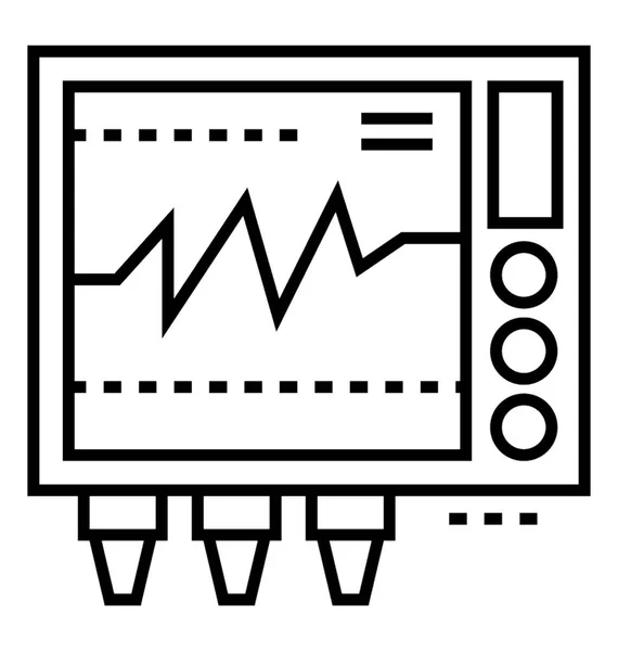 Ekg Maskin Linje Ikonen Vektor — Stock vektor