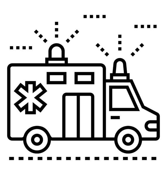 Ambulancia Van Línea Vector Icono — Archivo Imágenes Vectoriales