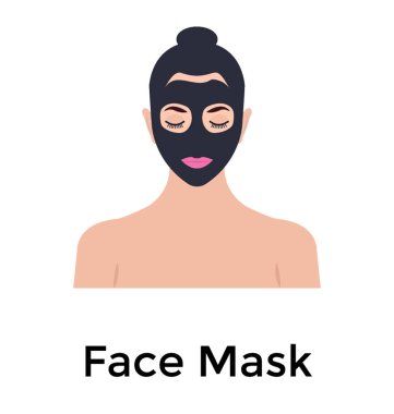 Yüz maskesi düz simgesi 