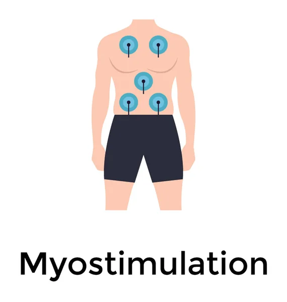 Estimulación Muscular Mioestimulación Icono Plano — Vector de stock