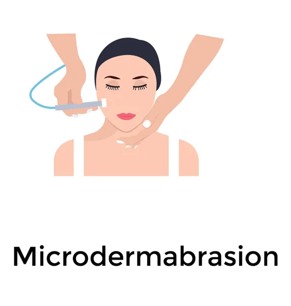 Procedimiento Cosmético Microdermoabrasión Icono Plano — Vector de stock