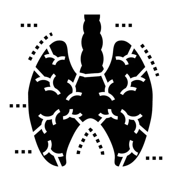 Glif Ikona Płuc Narządów Oddechowych — Wektor stockowy