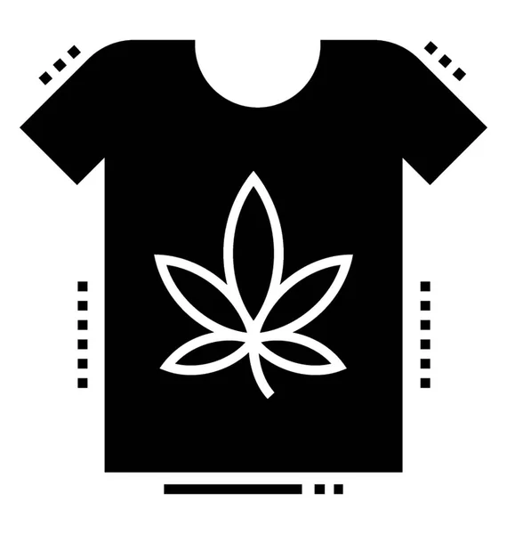 Cannabis Shirt Ícone Vetor Glifo —  Vetores de Stock