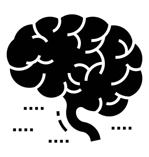 Parte Del Cerebro Humano Cerebro Icono Vector Vendido — Vector de stock