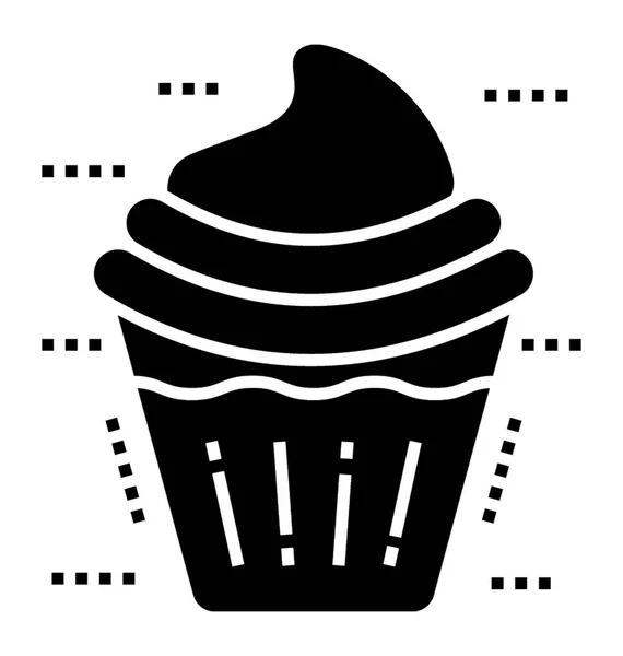 Cupcake Prodotto Forno Icona Vettoriale — Vettoriale Stock