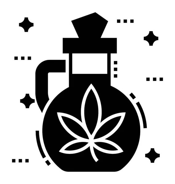 Prueba Química Cannabis Icono Vector Glifo — Vector de stock
