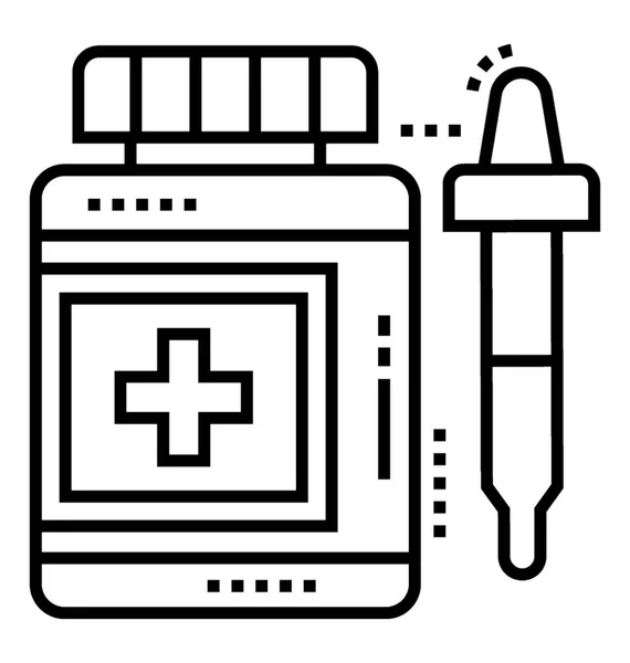 Medicamentos Icono Vector Línea — Archivo Imágenes Vectoriales