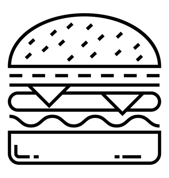 Hamburger Fast Food Satırı Simgesi — Stok Vektör
