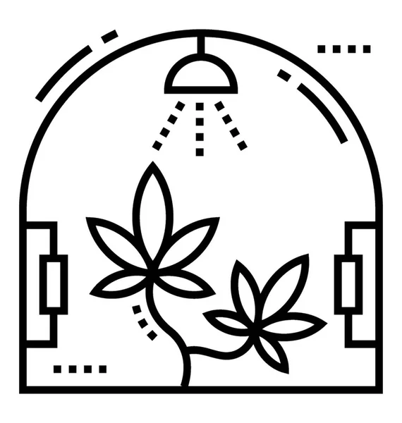 Producción Cannabis Icono Vector Línea — Vector de stock