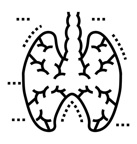 Icono Línea Pulmones Órgano Respiratorio — Vector de stock