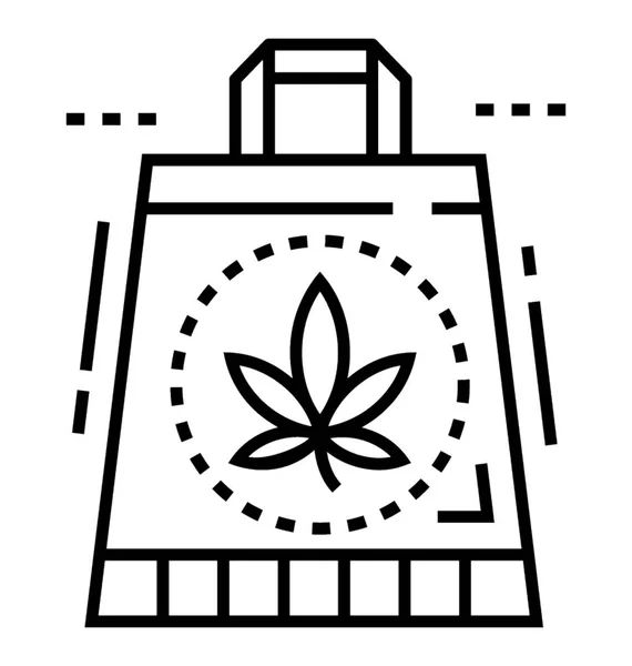 Buying Cannabis Line Vector Icon — Stock Vector