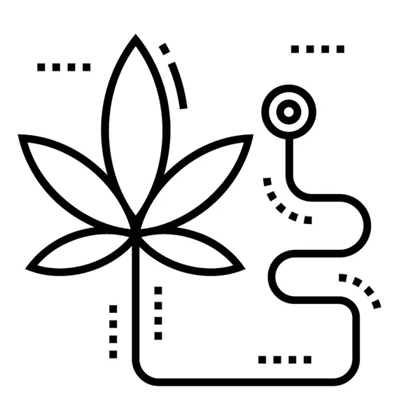 Medical Cannabis Line Vector Icon — Stock Vector