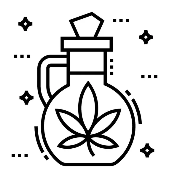 Prueba Química Cannabis Icono Vector Línea — Vector de stock