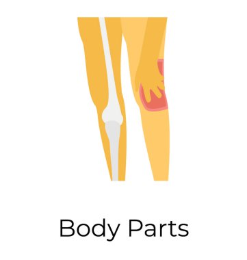 Düz simgesi tasarım insan diz eklem 