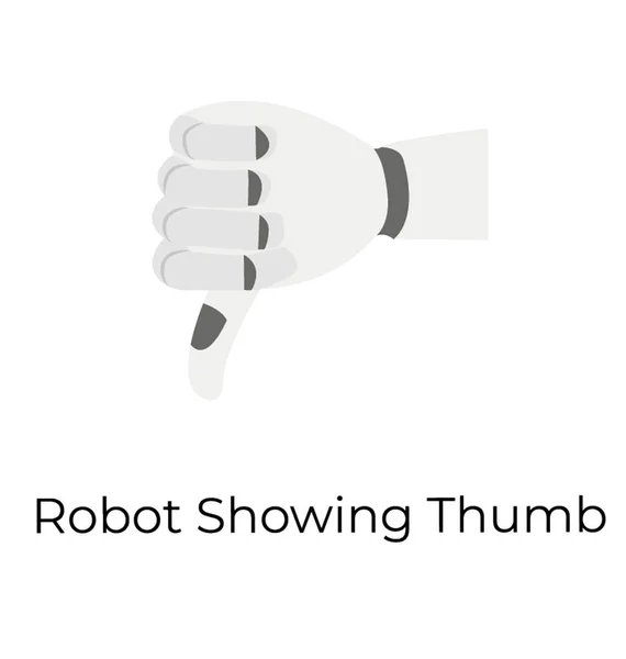 Mão Robô Mostrando Polegar Ícone Vetor Plana —  Vetores de Stock