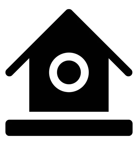 Birdhouse Glyph Vector Icon — Stock Vector