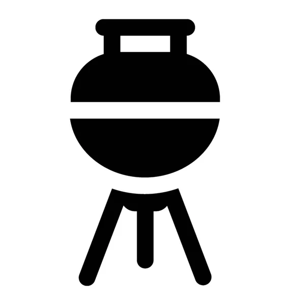 Icono Sólido Cocina Convencional Comida Campamento — Vector de stock