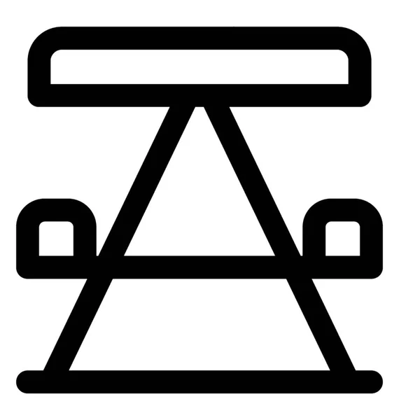 Tragbarer Tisch Oder Klapptisch Linie Symbol — Stockvektor