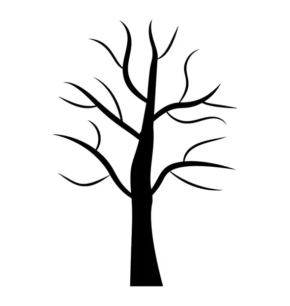 Jesienne Drzewo Symbol Bezlistne Drzewa — Wektor stockowy