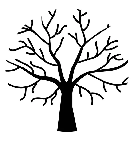 Símbolo Árbol Otoño Árbol Sin Hojas — Vector de stock