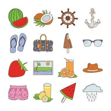 Yaz elle çizilmiş Doodles 