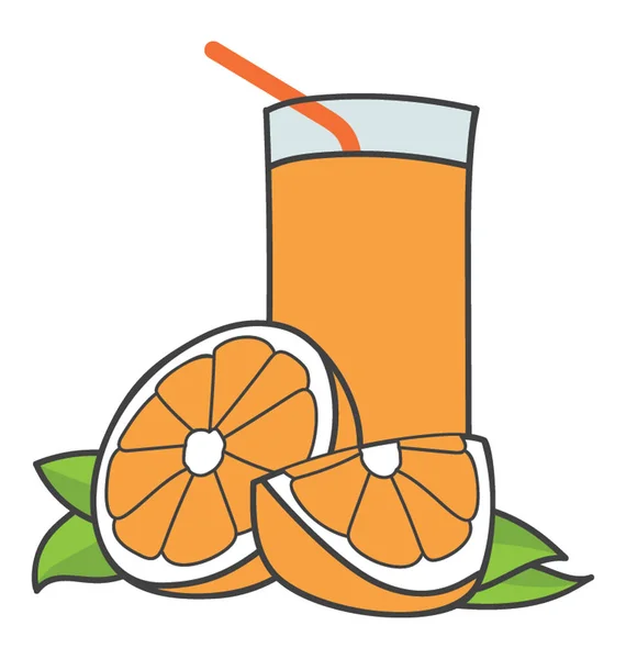 Doodle Vektor Aus Orangensaft — Stockvektor