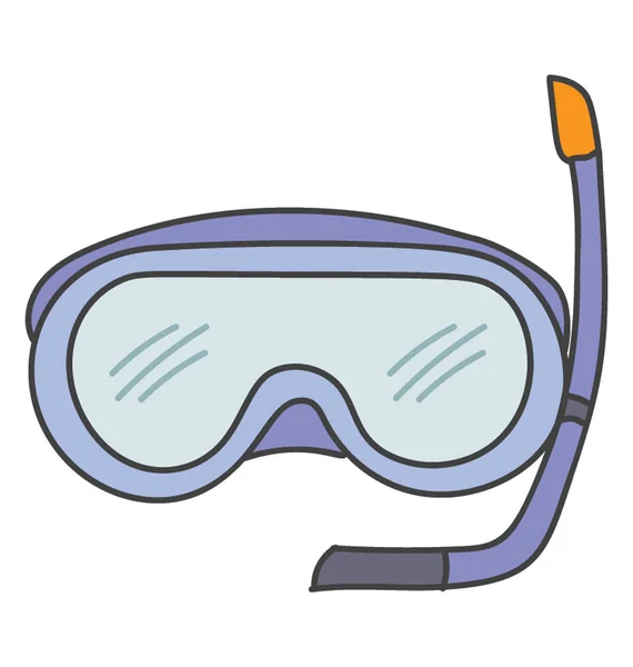 Şnorkelle Dalma Kavramı Tüplü Maske Doodle — Stok Vektör