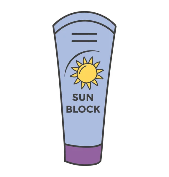 Güneş Kremi Vektör Doodle — Stok Vektör