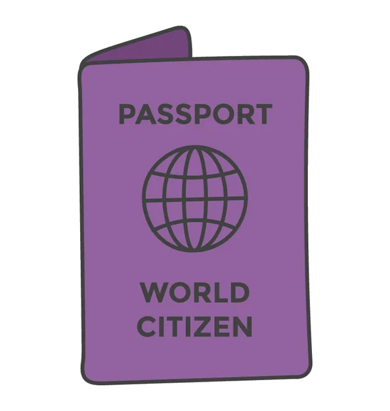 Uluslararası Seyahat Pasaport Doodle Vektör — Stok Vektör