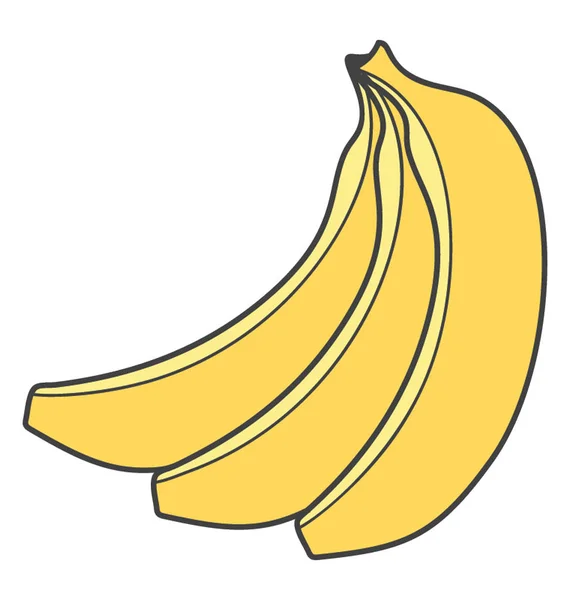 Scarabocchio Vettoriale Frutta Banana Matura — Vettoriale Stock