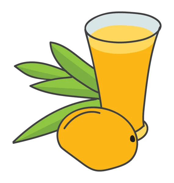 Mango Drink Doodle Vektor — Stockvektor