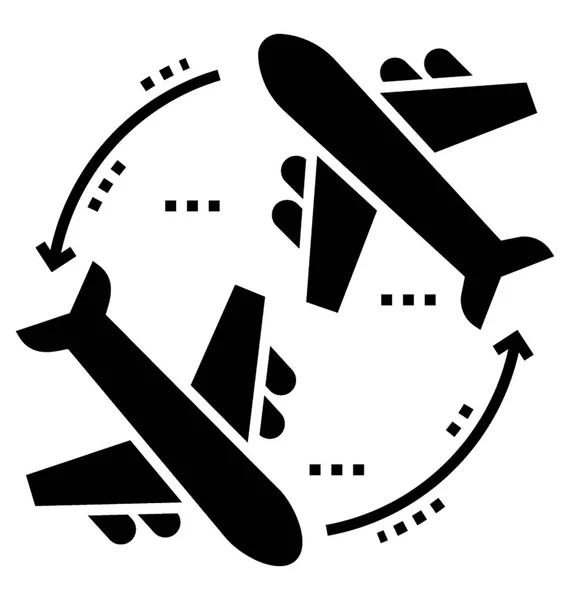 Solid Vector Icon Charter Flight — Stock Vector