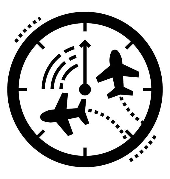 Uçak Radar Katı Vektör Simgesi — Stok Vektör