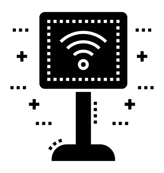 Glyphen Vektor Symbol Der Wifi Zone — Stockvektor
