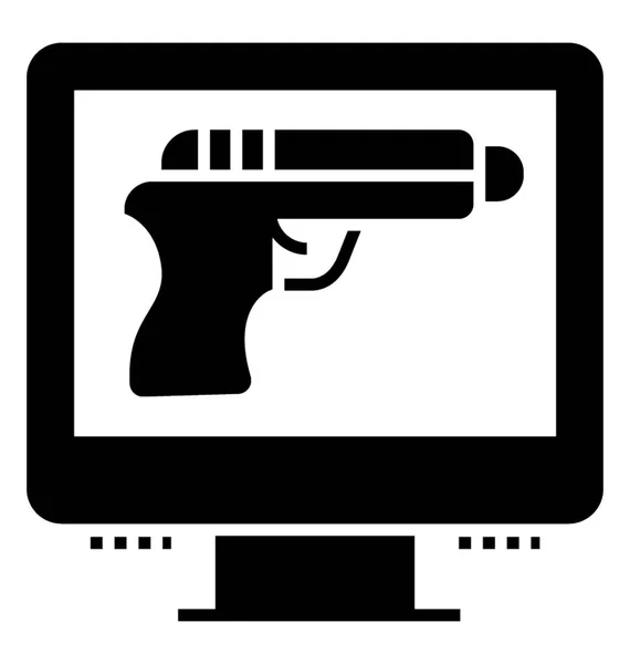 Ícone Vetor Sólido Monitoramento Armas — Vetor de Stock