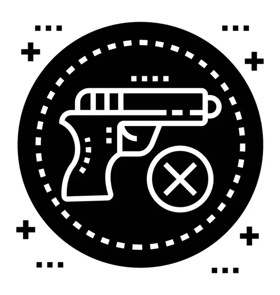 Sólido Vector Icono Prohibición Arma Permitida — Archivo Imágenes Vectoriales