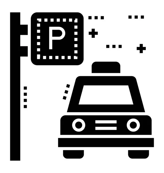 Taxi Vervoer Solide Vector Pictogram — Stockvector