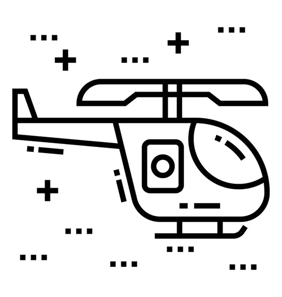 Helikopter Vonal Vektor Ikon — Stock Vector