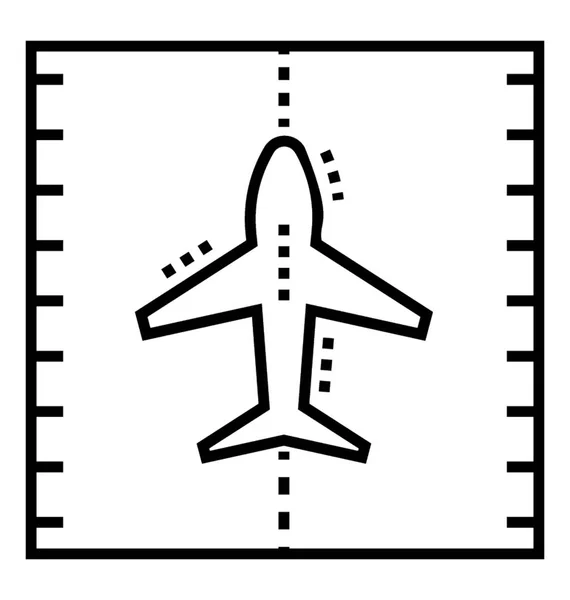 Ikona Wektor Linii Pasa Samolot — Wektor stockowy