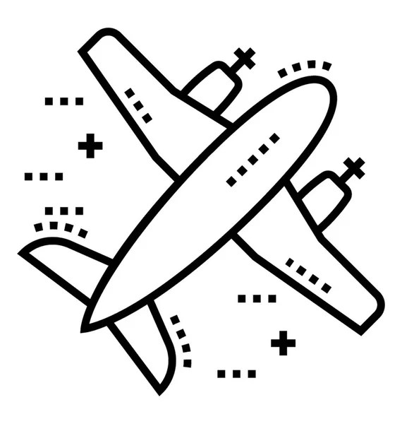 Линейный Векторный Значок Аэробуса Воздушного Транспорта — стоковый вектор
