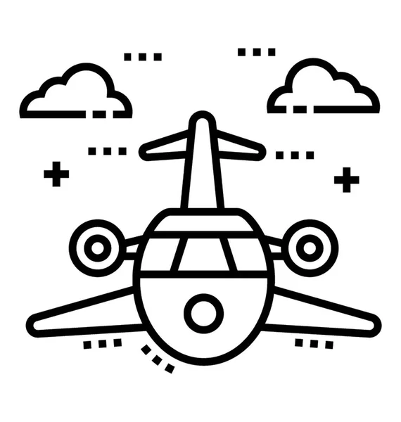 Line Vector Icon Airbus — Stock Vector